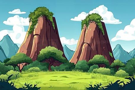 山峰卡通