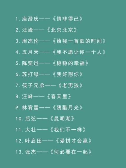 男生ktv开嗓歌曲