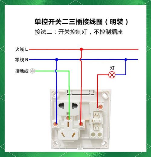 一开3孔开关怎么接线