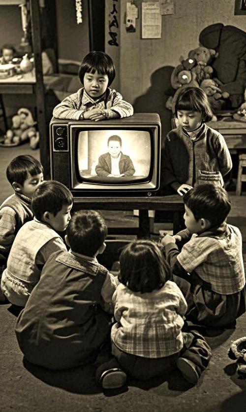 80年代的黑白电视机