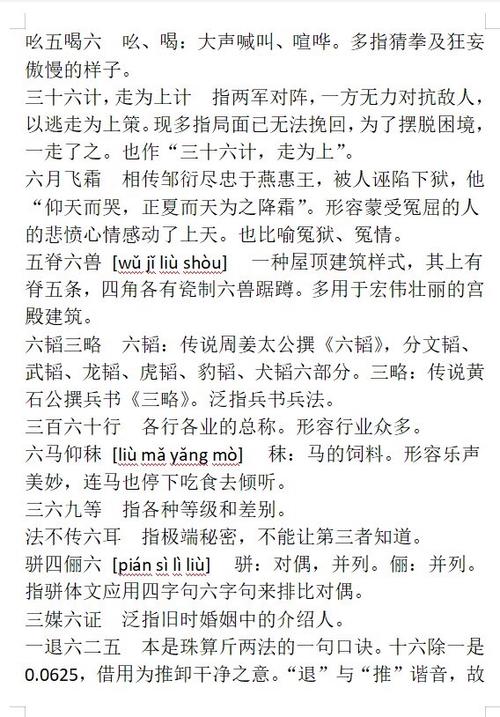 六什么什么什么的成语