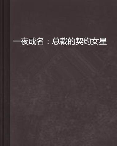 壹夜成名写过哪些小说图标