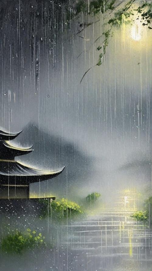 下雨风景视频素材无水印