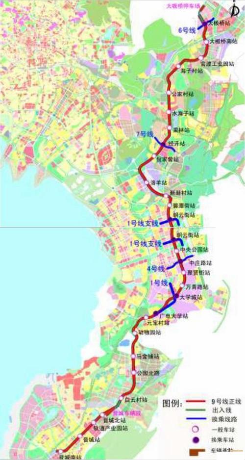 地铁9号线线路图缩略图