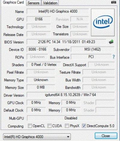 集成显卡HD4000