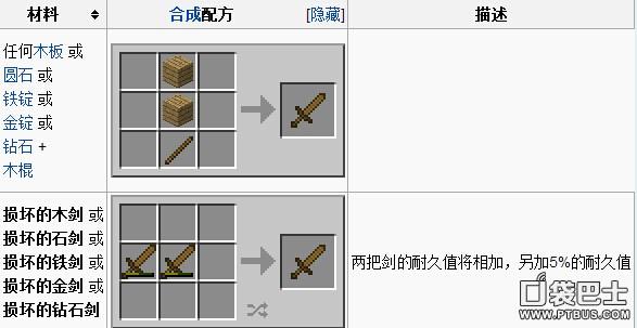 我的世界七属性剑怎么合成