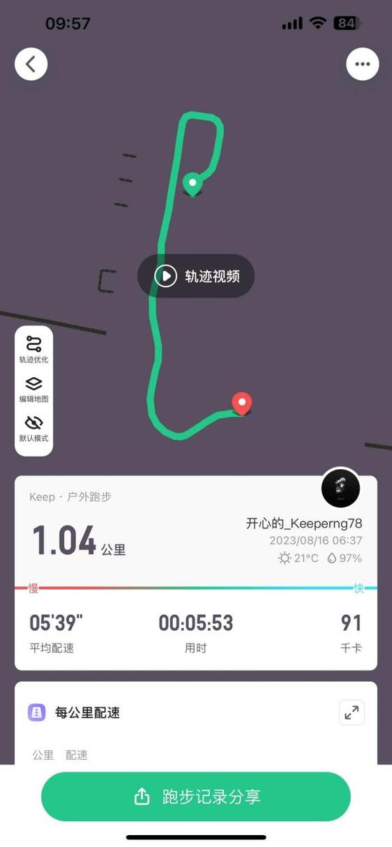 跑步app记录运动轨迹缩略图