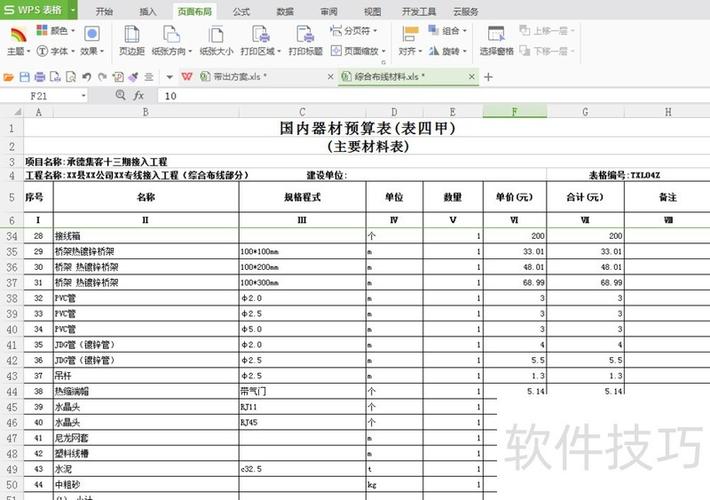 表格页面布局标准格式