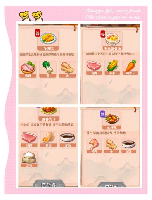 幸福岛幻想菜谱(全部)