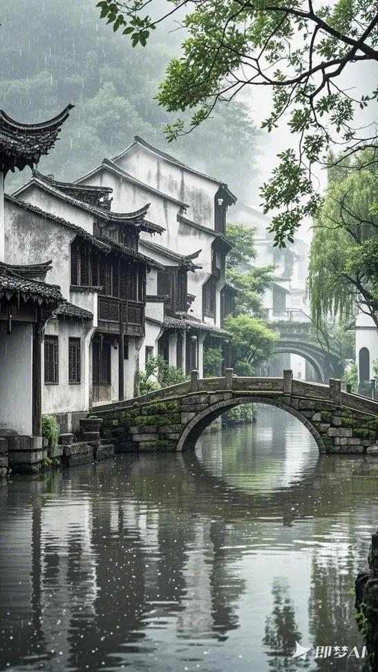 江南流水下小桥流水人家