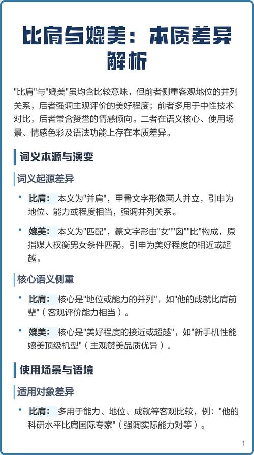 媲美和比肩哪个程度高