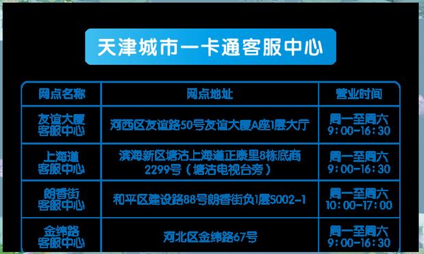 天津公交一卡通办理地点