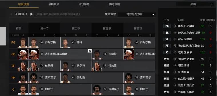 nba2kol2平民最强阵容推荐