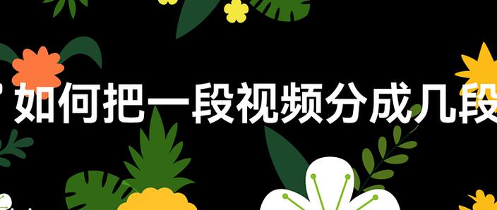 如何将长视频分割成小的视频