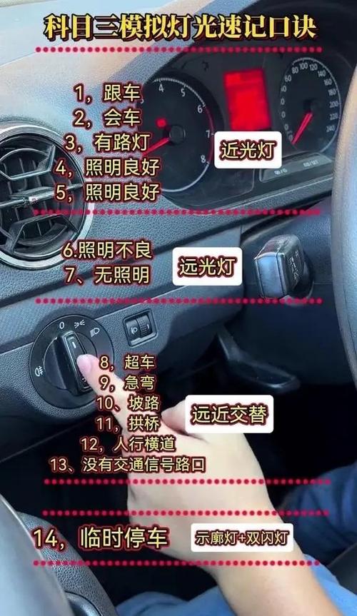 模拟灯光考试口诀