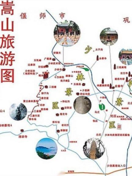 嵩山一日游最佳路线图