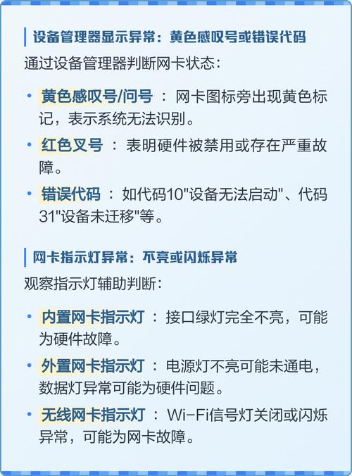 主板集成网卡坏了怎么判断