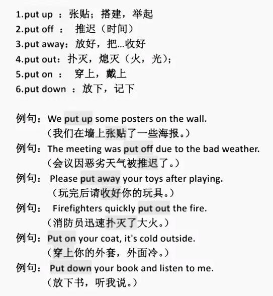 put on的五种用法详解