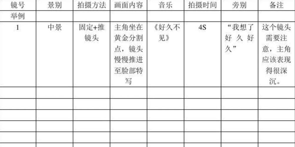 拍摄脚本