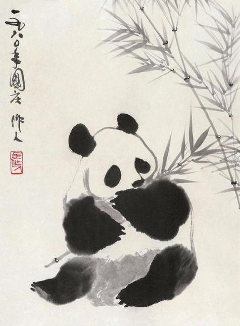 1一9岁儿童画水墨熊猫缩略图