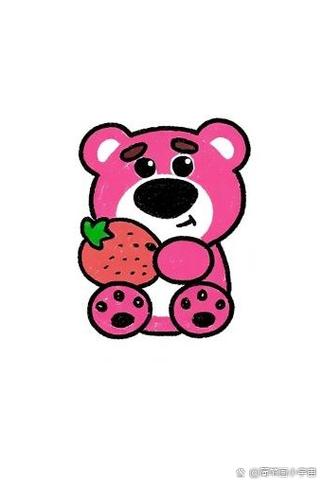 草莓熊的画画图片步骤