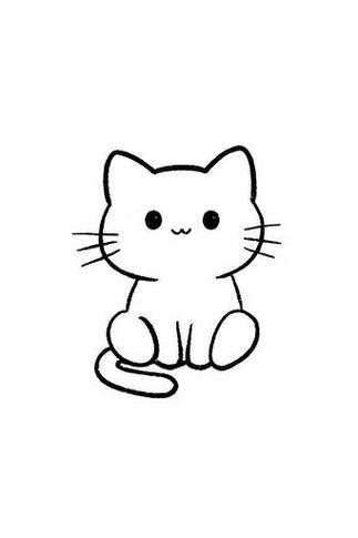 毛笔画猫简笔画