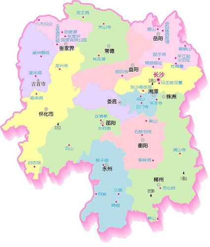 湖南地图旅游地图
