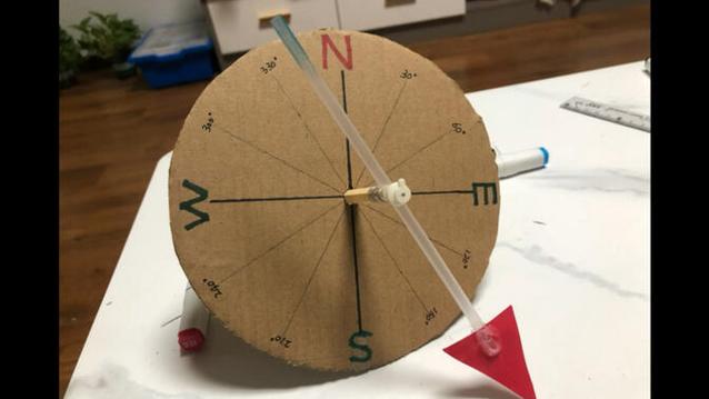 用卡纸制作指南针