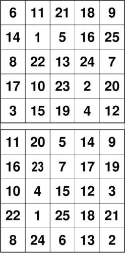1到25找数字的专注力游戏