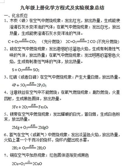 初中化学实验总结大全截图