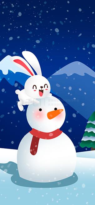 雪人救小白兔