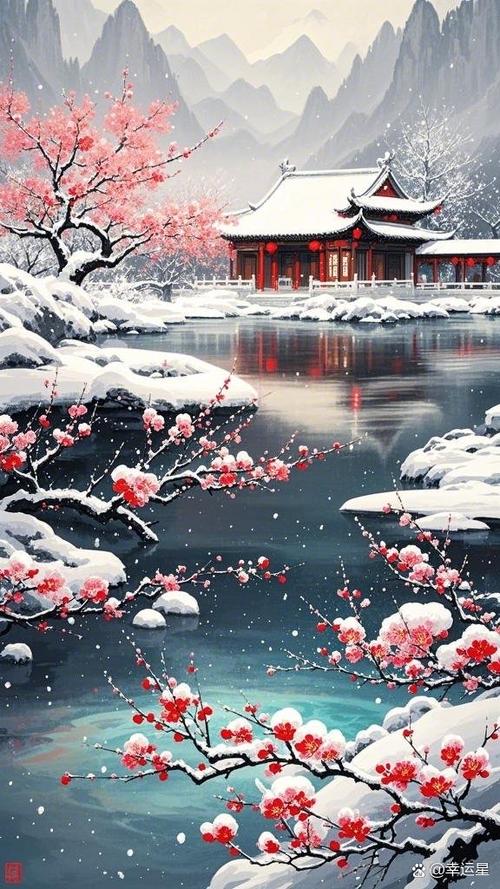 描写冬季山上的景色