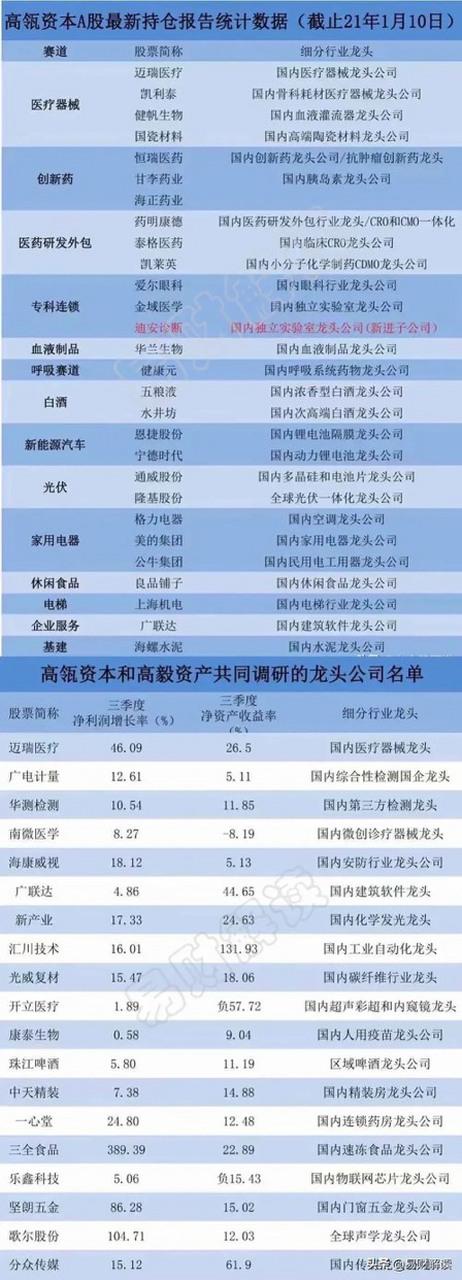 高瓴资本持股最新明细