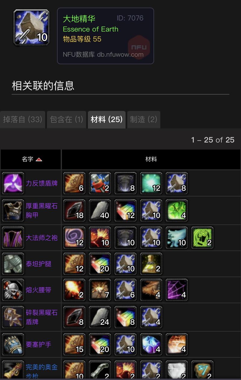 魔兽世界大地精华有什么用