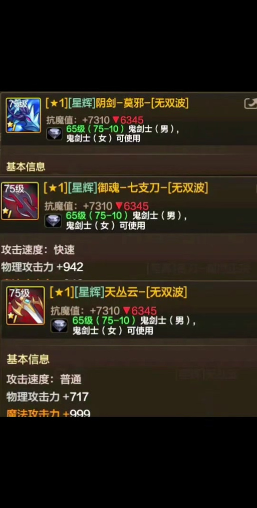 dnf手游剑皇毕业装备图标