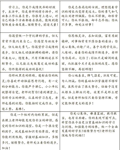 综合实践课学生评语