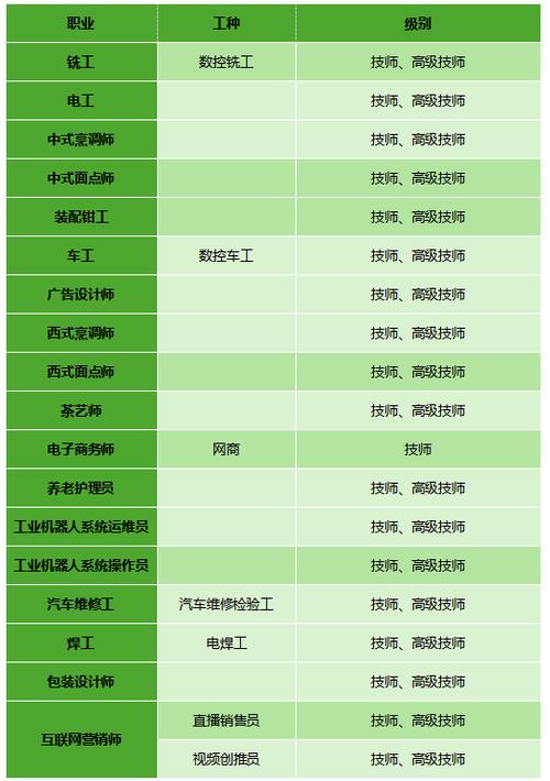 2019国家职业技能鉴定工种