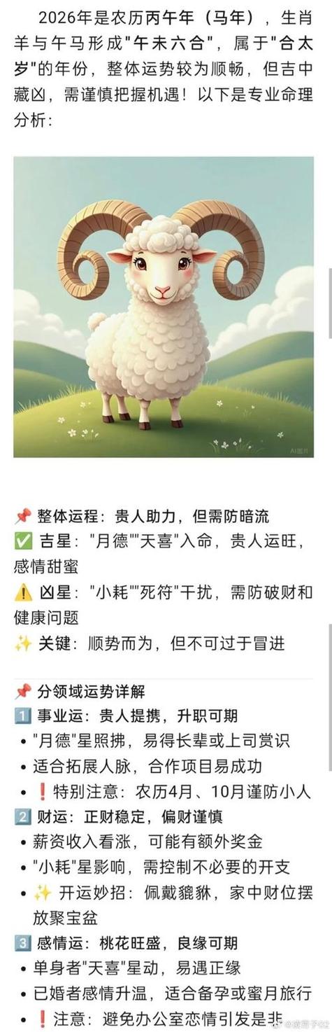 鼠年羊的运势及运程