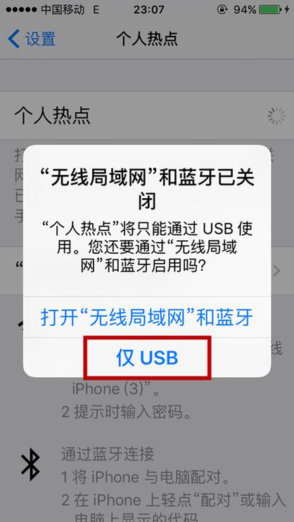 苹果手机usb网络共享在哪