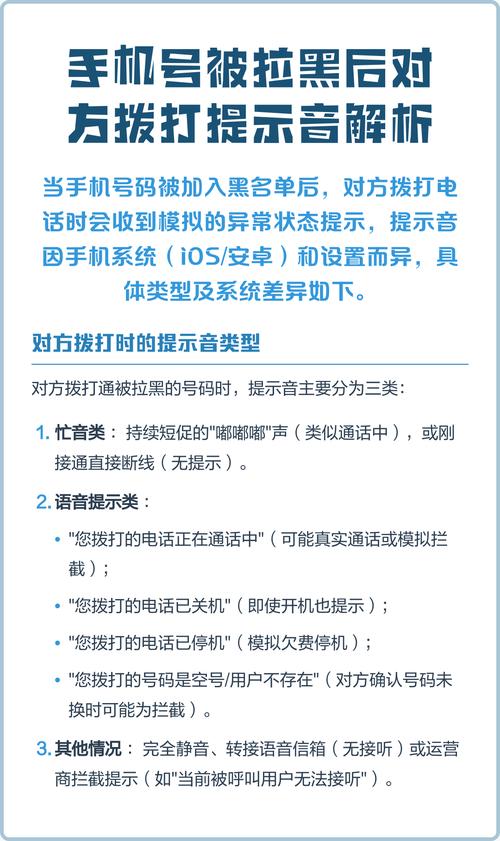 把别人号码拉黑打进来提示音是什么
