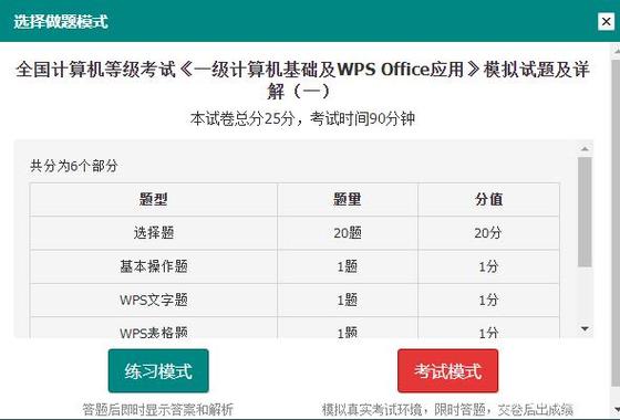 wps考试题库历年真题
