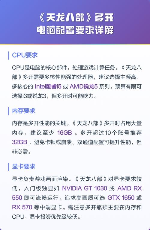 玩天龙八部6开电脑要什么配置