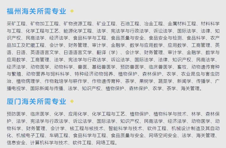 海关一般招什么专业