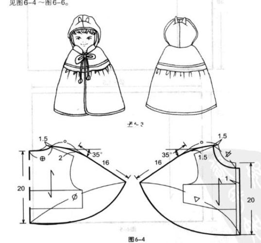小女孩斗篷裁剪图
