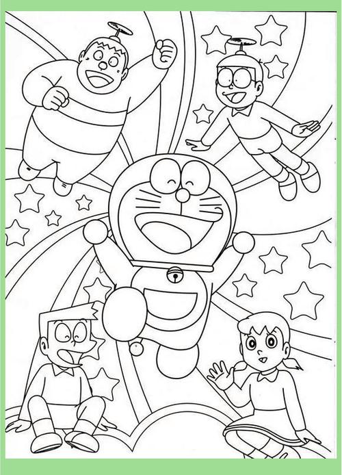 哆啦a梦填色画