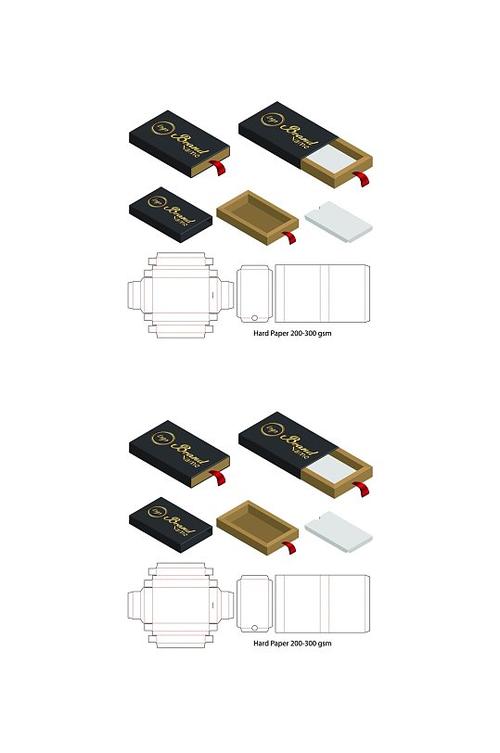 抽拉盒子展开图