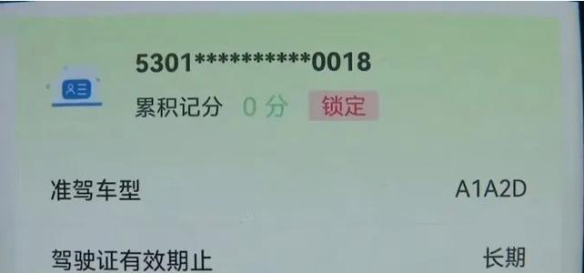 驾驶证显示锁定是什么意思