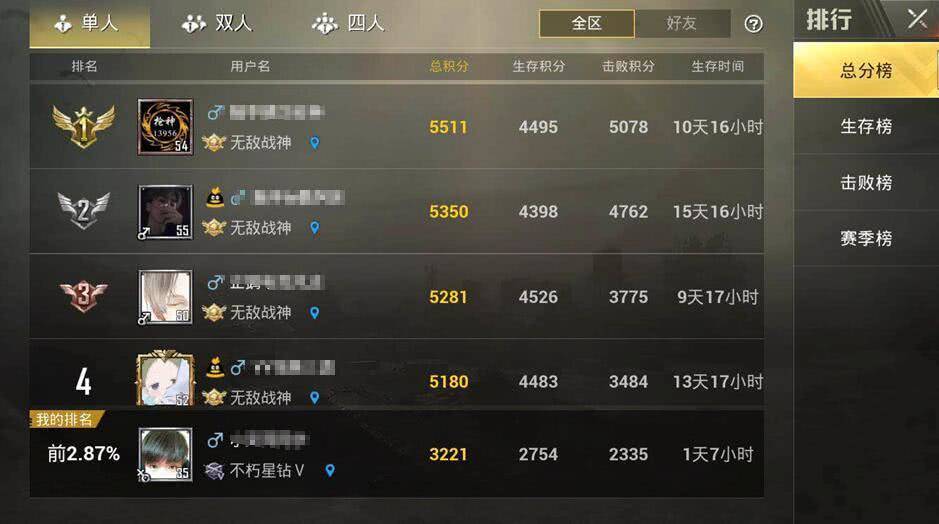 和平精英榜单在哪里看