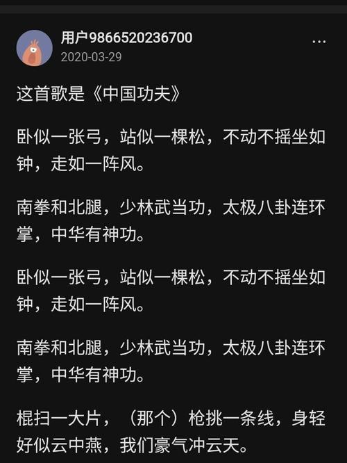歌曲《中华武术》