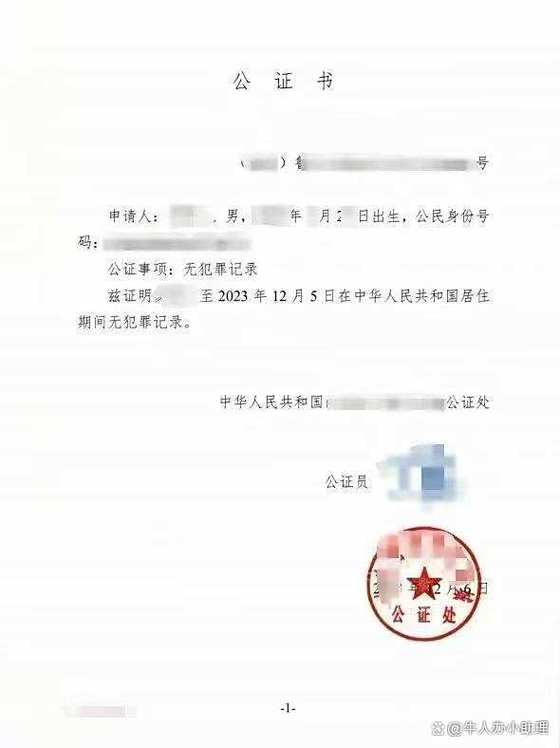 代办无犯罪记录公证